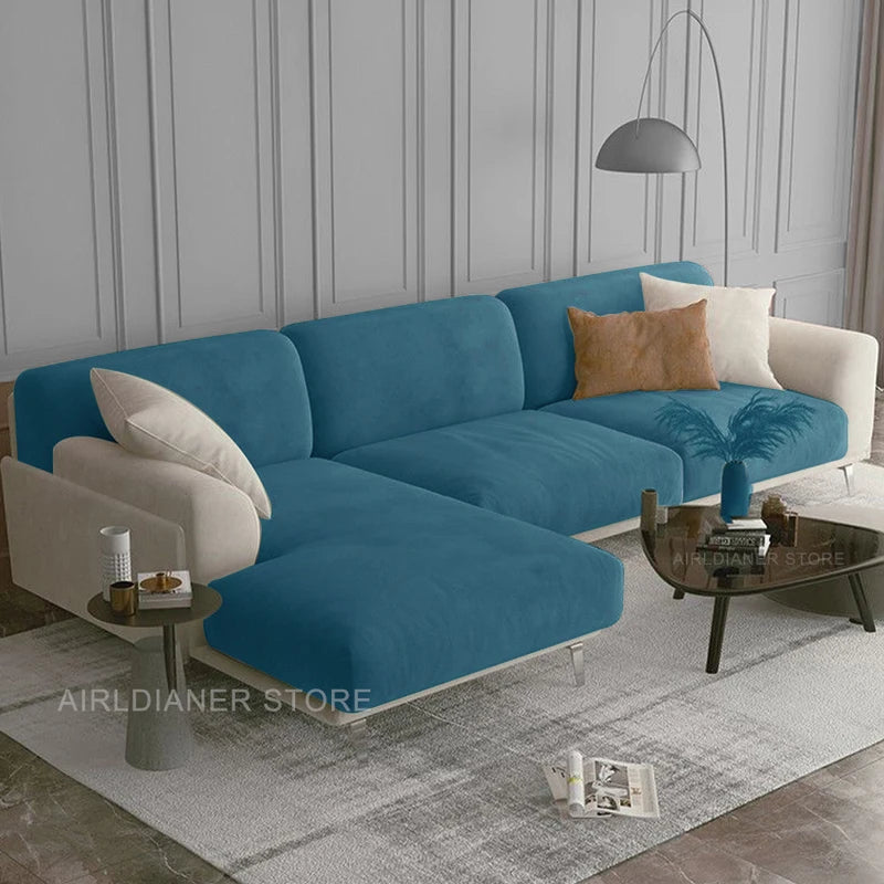 Stretch Velvet Sofa Cover - Solid Colors, Washable, Sofa & Sectional Protectors
