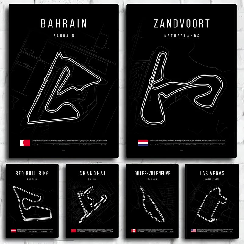 Formula One Race Track Wall Art Canvas Poster - Home Decor