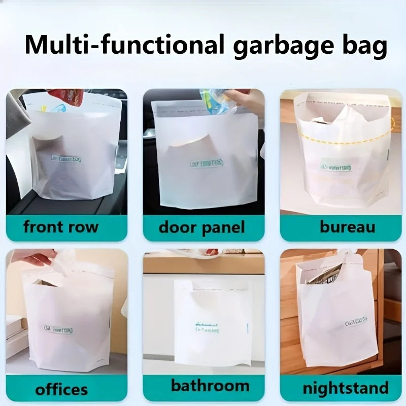 Disposable Car Trash Bags Self-Adhesive Garbage Pouch Portable Waste Storage