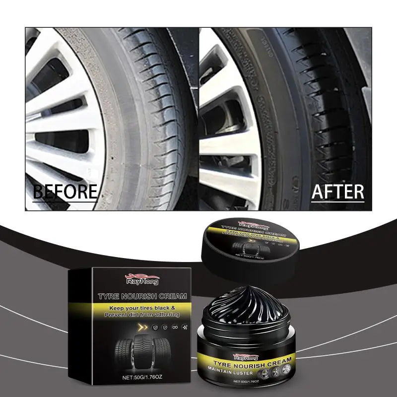 Car Tire Wax for Retreading & Protection - Long Lasting Black Shine