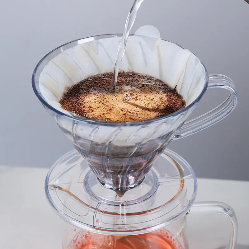 V Shape Plastic Pour Over Coffee Dripper - Cone Coffee Filter Funnel