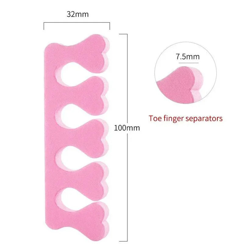 100Pcs Soft Heart-Shape Foot Toe Separators for Manicure Pedicure Care