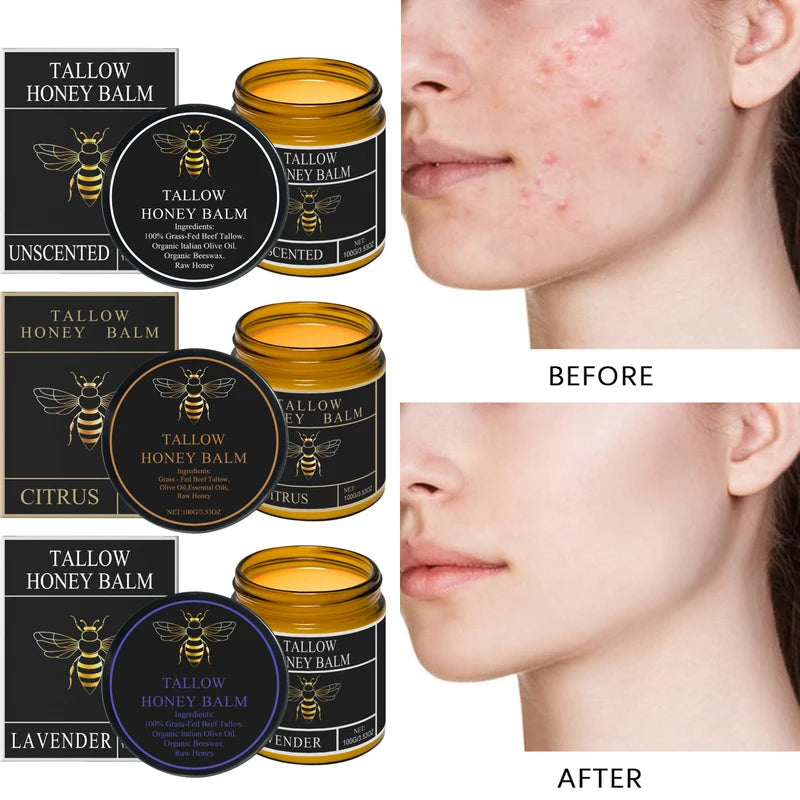 Grass-Fed Tallow Honey Face & Body Moisturizer - Nourishing Non-Greasy Cream