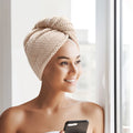 Women's Microfiber Hair Towel Cap - Soft Coral Fleece, Quick-Drying & Absorbent