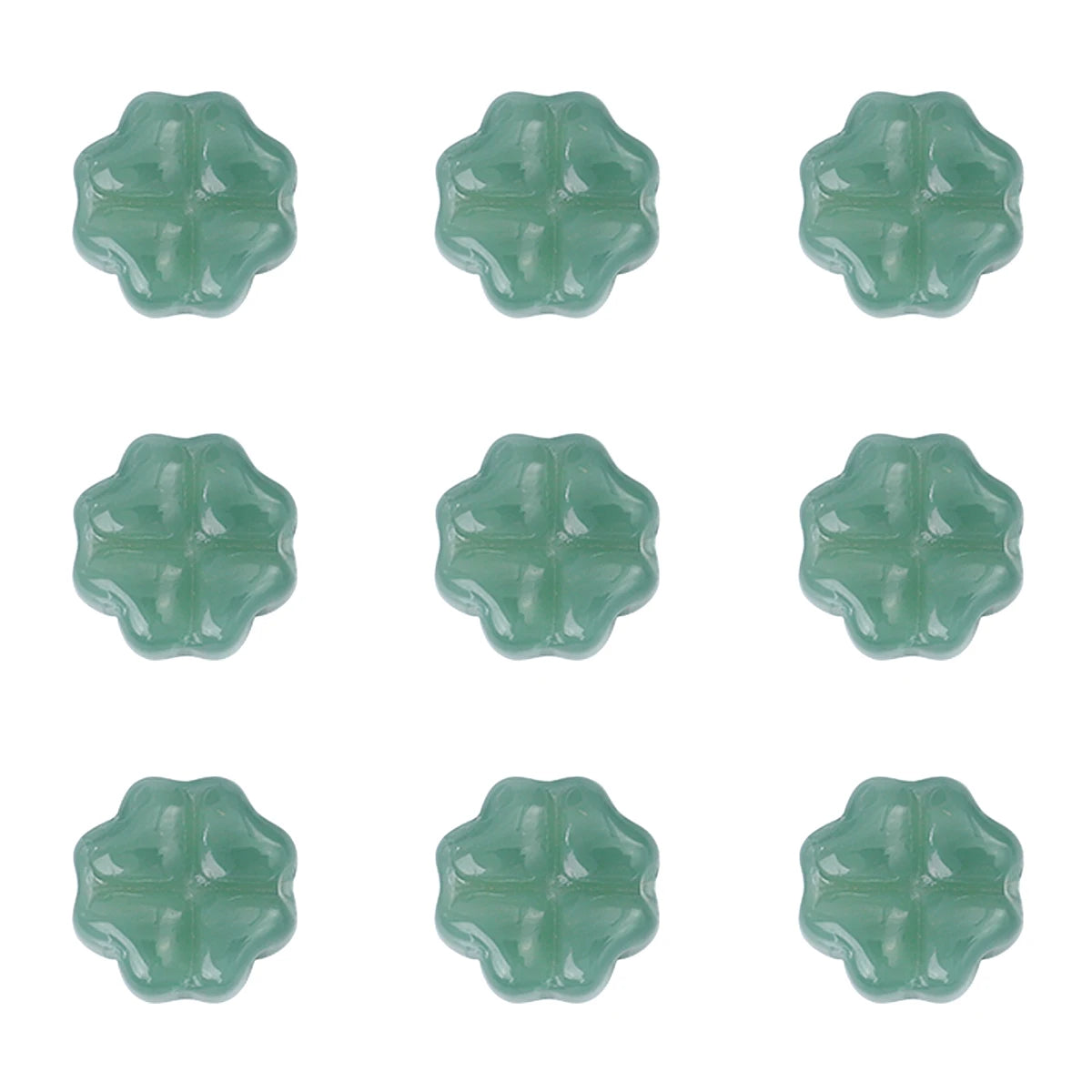20pcs Glass Four Leaf Flower Shape Beads for Jewelry Making and Crafts