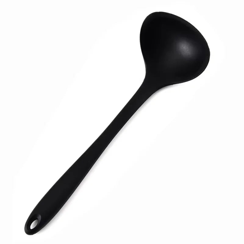 Large Silicone Soup Ladle with Long Handle Nonstick Heat Resistant Kitchen Utensil