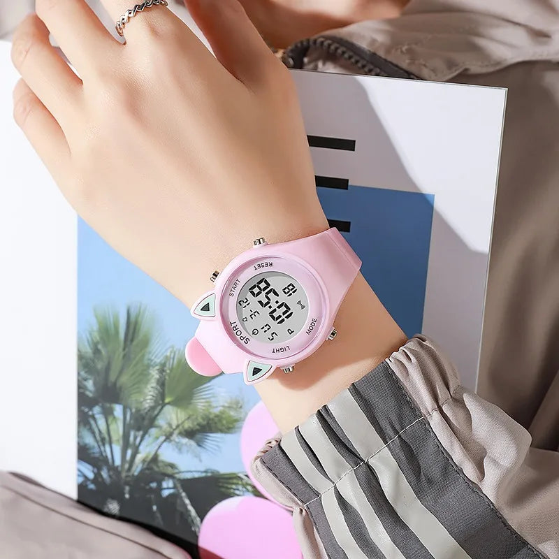 Kids Digital Sports Watch Waterproof LED Luminous Wristwatch for Boys & Girls
