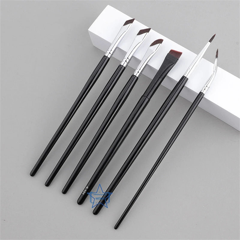 Thin Gel Eyeliner Makeup Brush Set - Flat Top & Concealer Tools, Multiple Colors