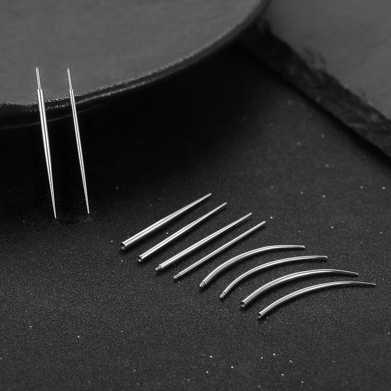10pcs Stainless Steel Piercing Guide Rods for Jewelry Stretching & Threaded Piercings