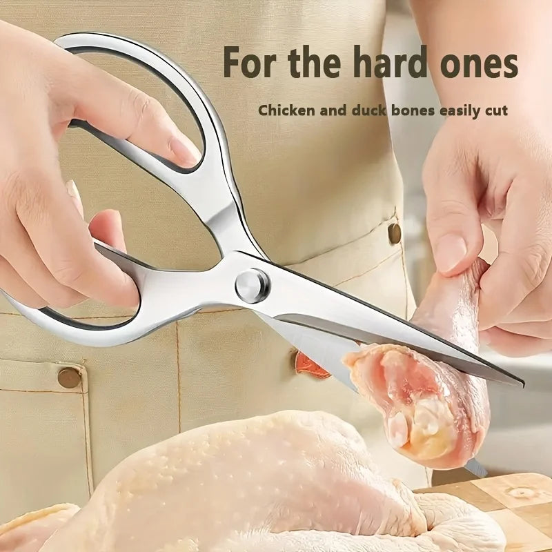 Stainless Steel Kitchen Scissors - Multipurpose Household Meat Poultry Cutting