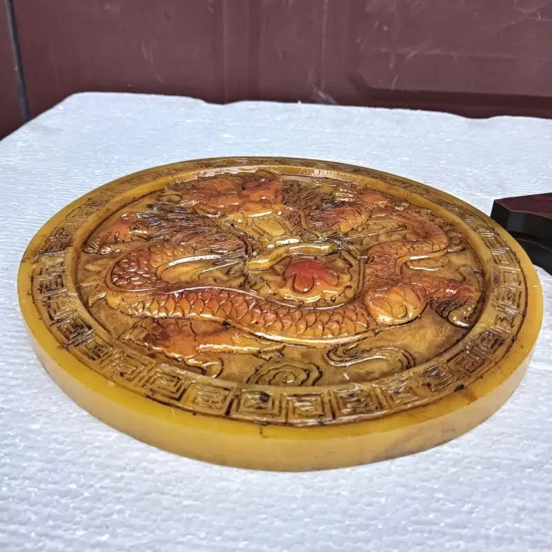 Exquisite Resin Dragon Relief Disc Home Decor Folk Craft Ornament