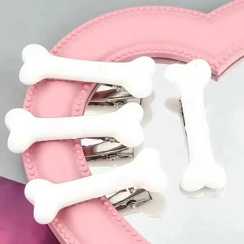2-Pack Dog Bone Hair Clips for Women - Vivid Metal Barrettes and Side Hair Pins