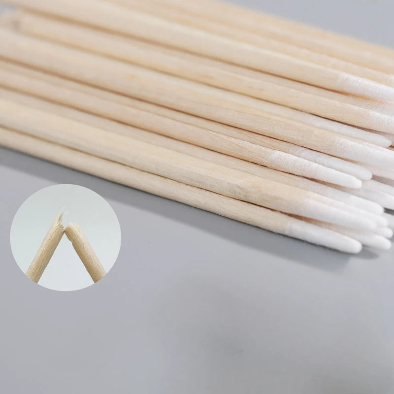 Disposable Micro Cotton Swab Brushes for Makeup & Lash Extension Removal - 100/300/500 Pc