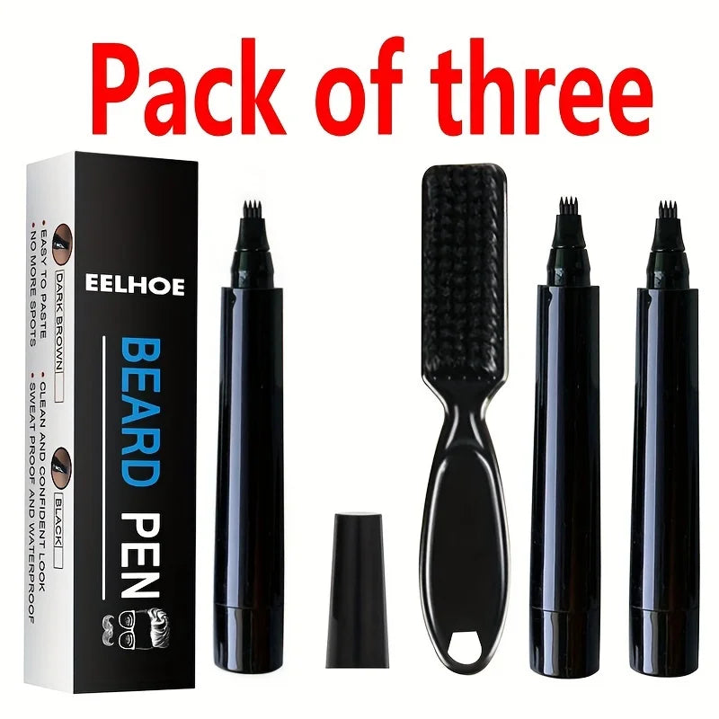 Beard Filling Pen Kit for Thicker Look Waterproof Hair Color Shaping Tool