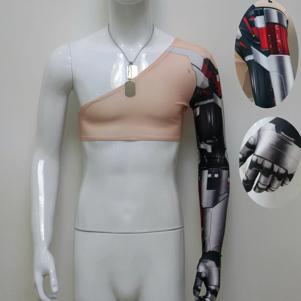 Johnny Silverhand Cosplay Costume Top with Elastic Sleeves for 2077 Halloween Party