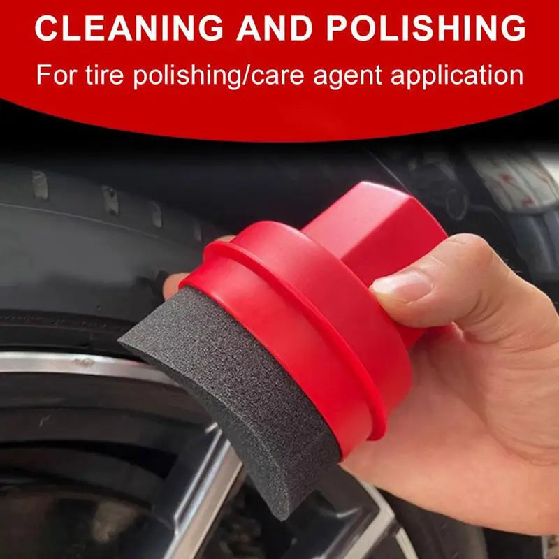 Car Tire Dressing Applicator Sponge with Lid - Ergonomic Wax & Cleaning Tool