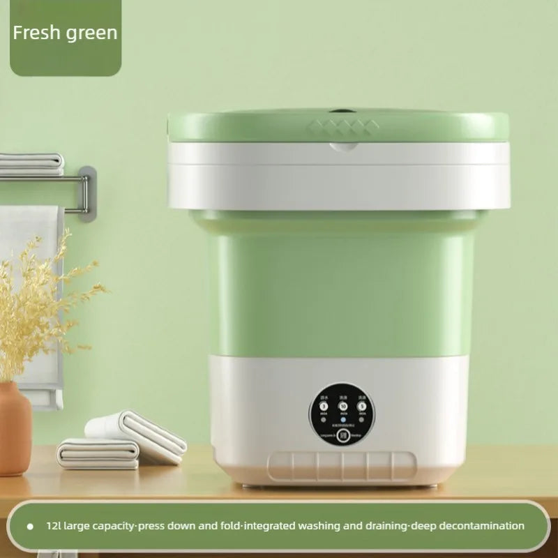 12L Portable Foldable Mini Washing Machine for Travel Dorms & Baby Care