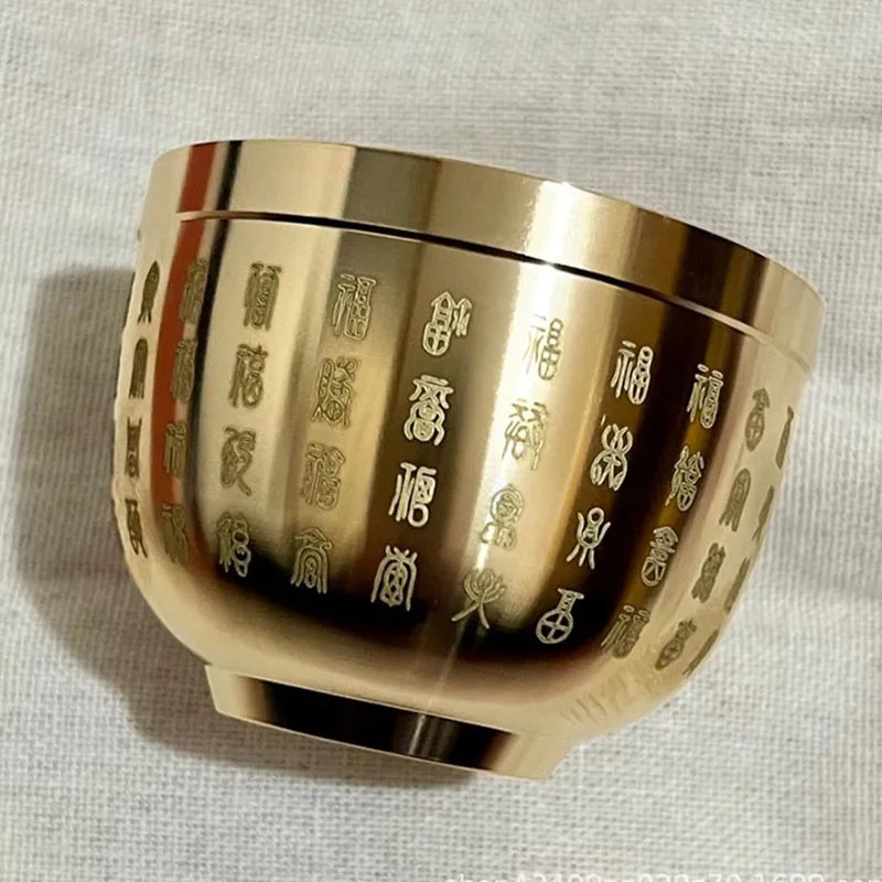 Mini Feng Shui Blessings Bowl - Copper Material, Exquisite Craftsmanship, 4.5cm or 6cm - Decorative Gift