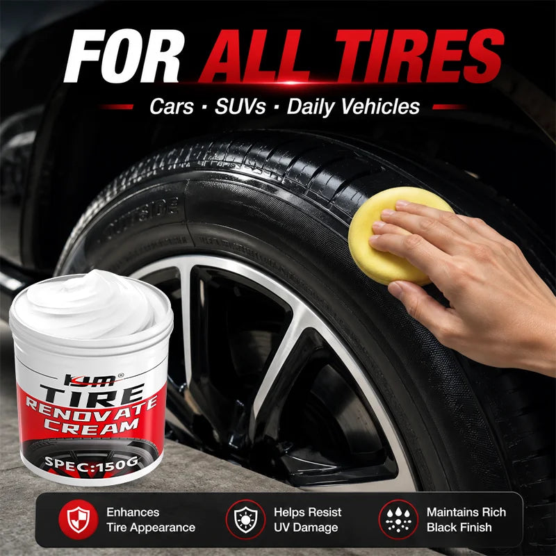 Car Tire Care Wax Protective Coating 150g Gloss Enhancer for All Vehicles