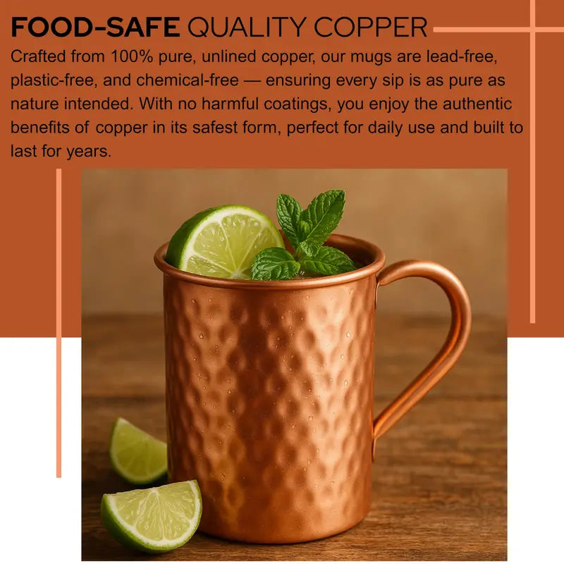 Vintage Copper Mug 400ml Hammer Textured Handcrafted Drinkware Coffee Tea Beer Mug
