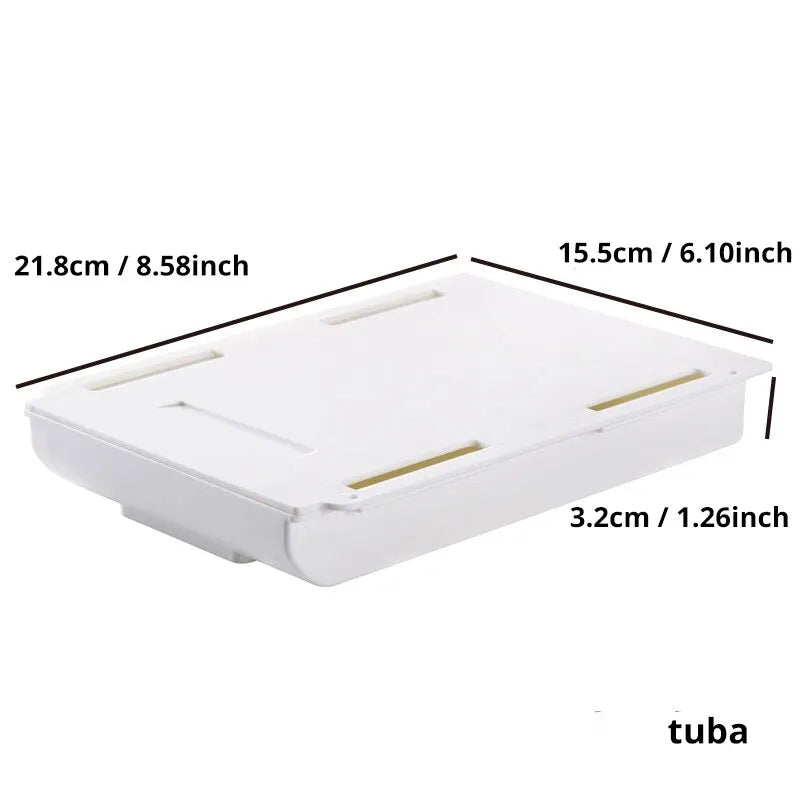 Self-Adhesive Under-Desk Storage Drawer Box for Office and Makeup Organization