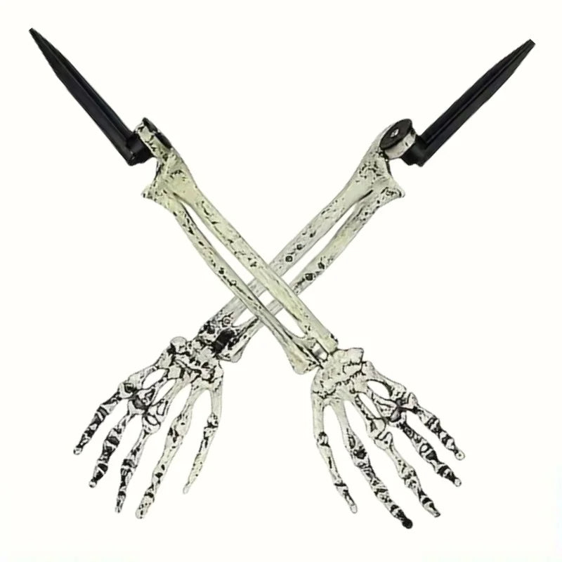 Skeleton Bone Garden Stakes with Skull & Hand for Halloween Yard Decor, 1/6pcs Set