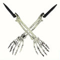 Skeleton Bone Garden Stakes with Skull & Hand for Halloween Yard Decor, 1/6pcs Set