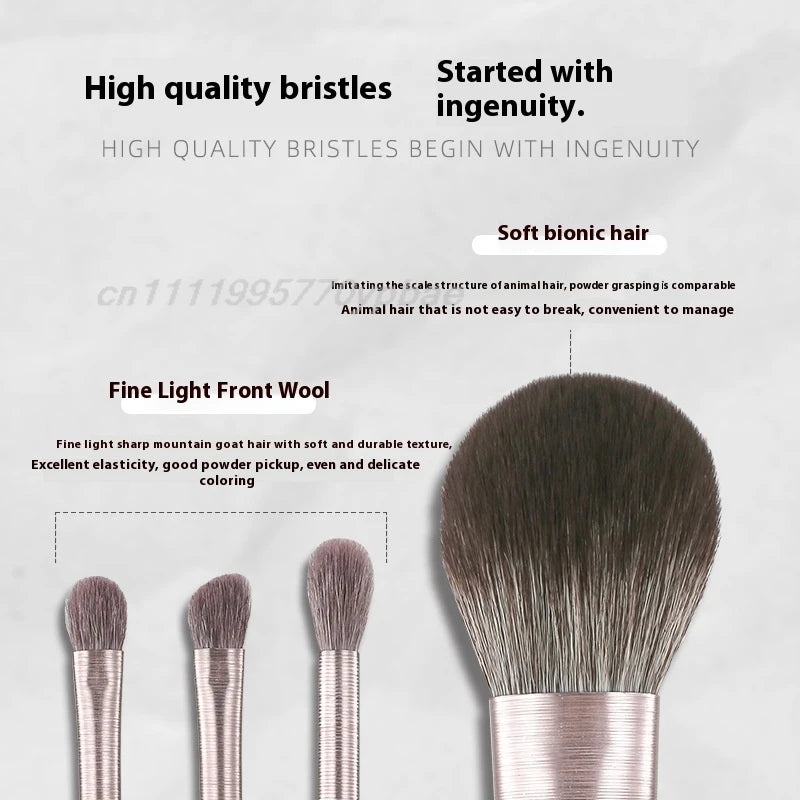 10Pcs Makeup Brush Set - Professional Eyeshadow, Foundation, Blush & Powder Brushes with Bag