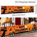 Halloween Outdoor Banner Decoration - Pumpkin & Bat Print Backdrop for Parties