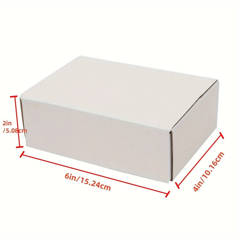 50 Pack Small Corrugated Gift Boxes 6x4x2 Inch White Cardboard Shipping Packaging