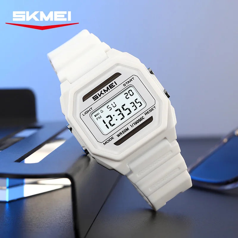 Digital Solar Power Wristwatch with Alarm Luminous Waterproof for Men
