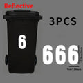 3-Pack Reflective Vinyl Bin Stickers Waterproof Self-Adhesive Decals for Dumpster Garage Office Parking