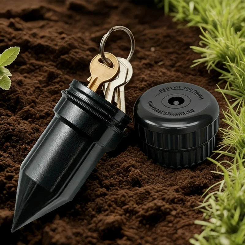 Waterproof Hidden Key Hider in Fake Sprinkler - Rustproof Underground Secret Storage