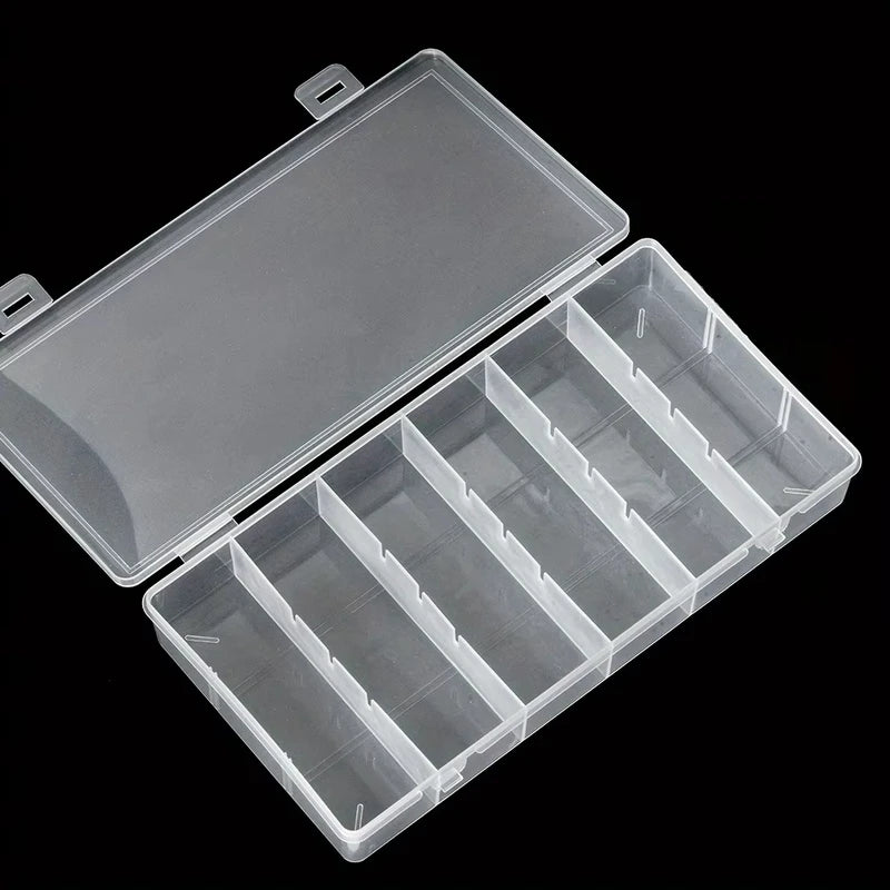 Eyelash Extension Storage Box - 6 Clear Compartments Makeup Organizer for Glue Tweezers