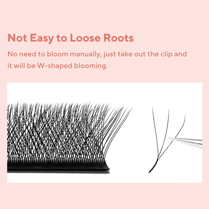 False Eyelash Extensions 3D 4D 5D 6D W Shaped Premade Fan Mink Lashes