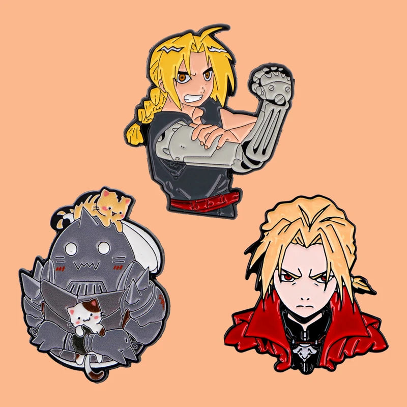 3pcs Anime Boy Enamel Pins Set for Women Backpack Clothing Accessories Gift