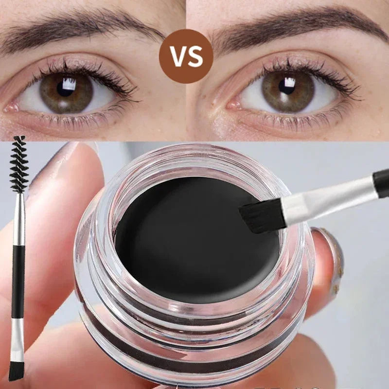 Matte Brown Black Waterproof Eyebrow Tint & Gel - Natural 3D Enhancer Set
