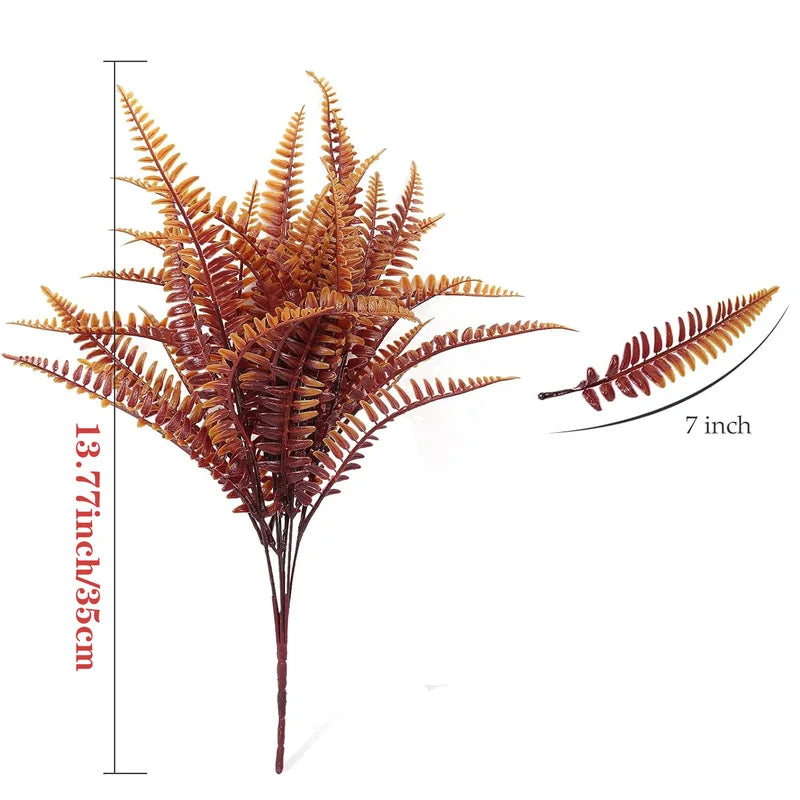 4pcs Artificial Bushes Plants Boston Ferns UV Resistant for Garden & Outdoor Decor