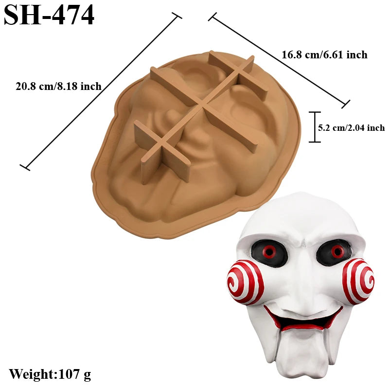 Halloween Skull Silicone Mold for Cake Chocolate Candy & Resin Crafting