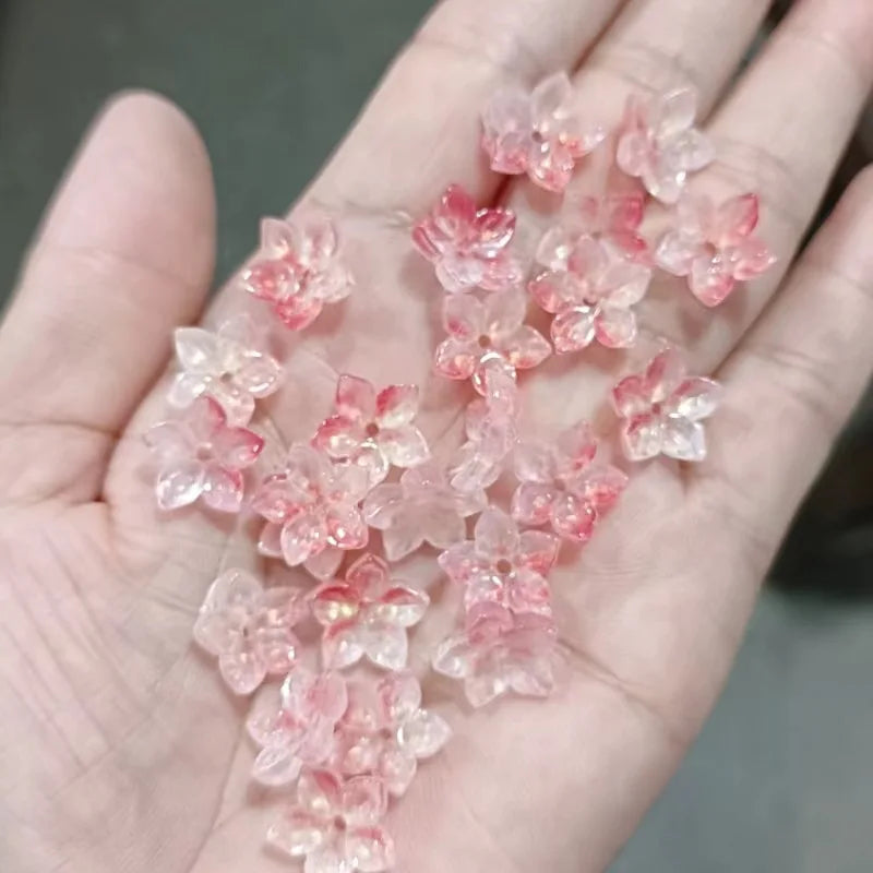 20pcs 12mm Glass Flower Beads for Jewelry Making Spacer Beads DIY Necklace Earrings
