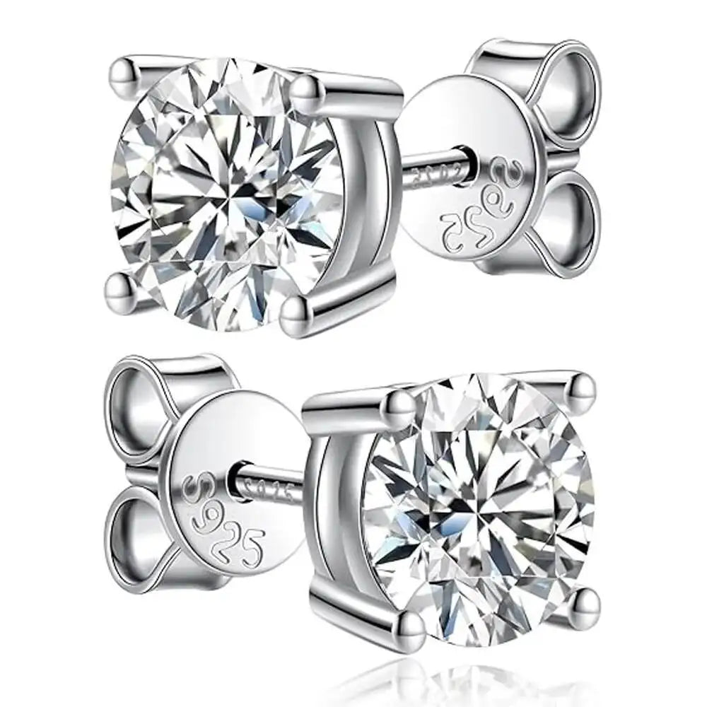 2.0ct Moissanite Earrings for Women Lab-Grown Diamond Studs Sterling Silver Jewelry
