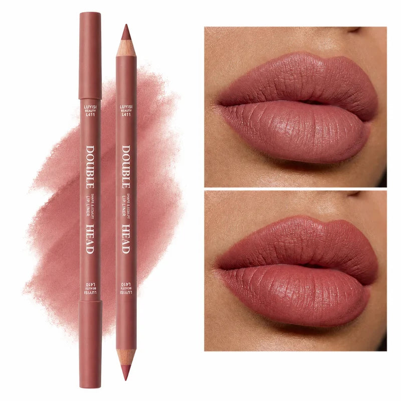 Waterproof Lipliner Pencil with 2 Shades - Long-Lasting, Smudge-Proof, Precise Lip Definition