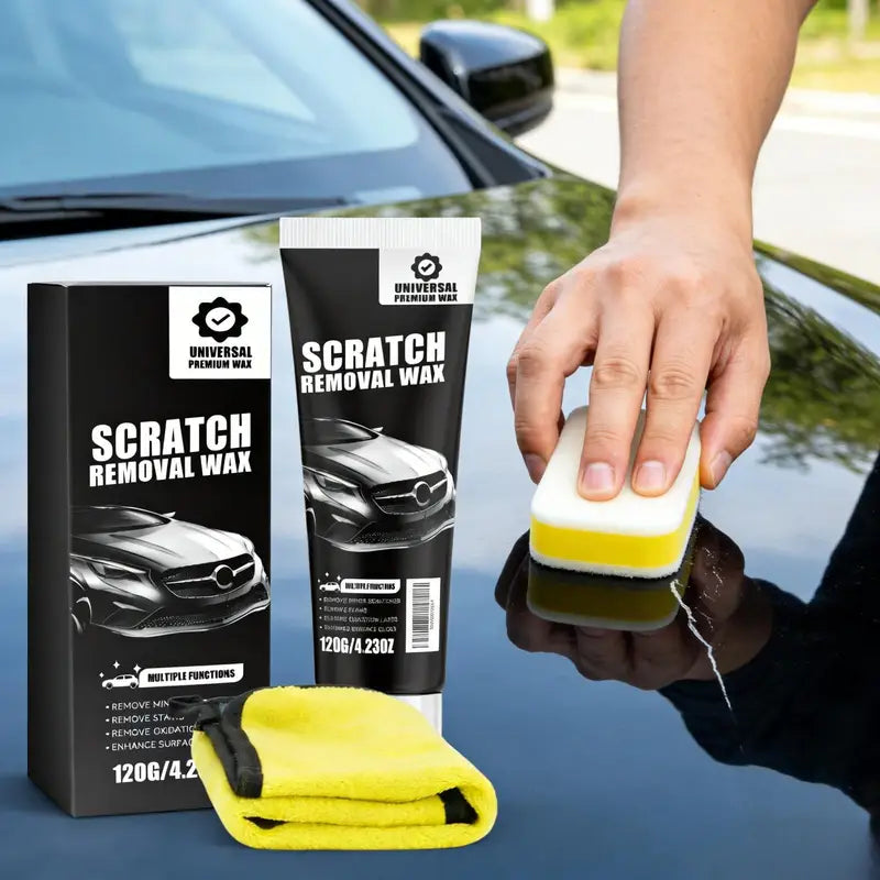 Car Scratch Removal Wax Kit - Hydrophobic Gloss & Polishing for DIY Car Care
