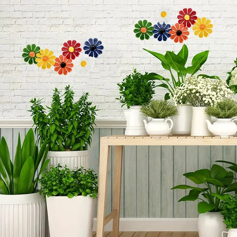 Outdoor Wall Sunflower Metal Decor 6-Pack Weatherproof Garden Art for Yard & Housewarming Gift