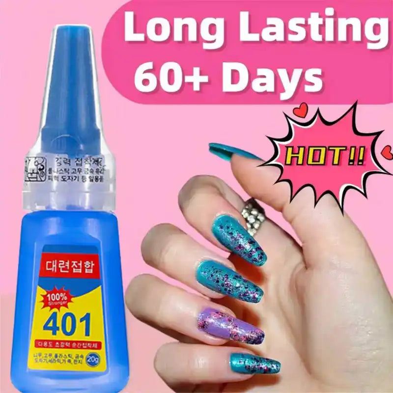 Strong Quick-Drying Nail Sticker Glue - Multi-Purpose Nail Art Adhesive 20ml