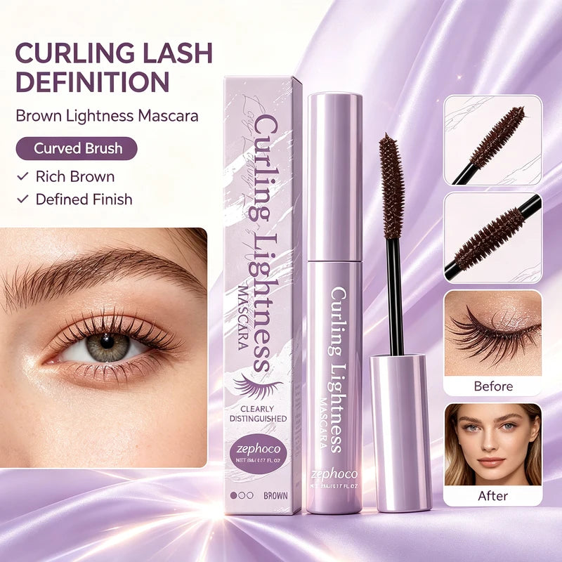 Long Lasting Waterproof Curling Mascara - Lengthening & Volumizing Eyelash Enhancer