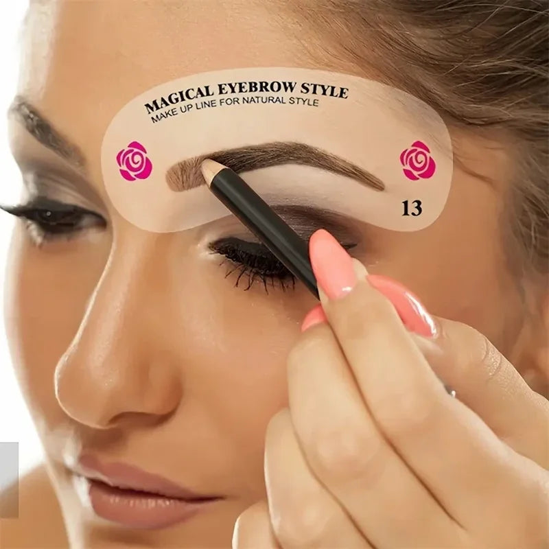 24 Styles Eyebrow Templates Set - Shaping Mold Makeup Tool Kit for Women
