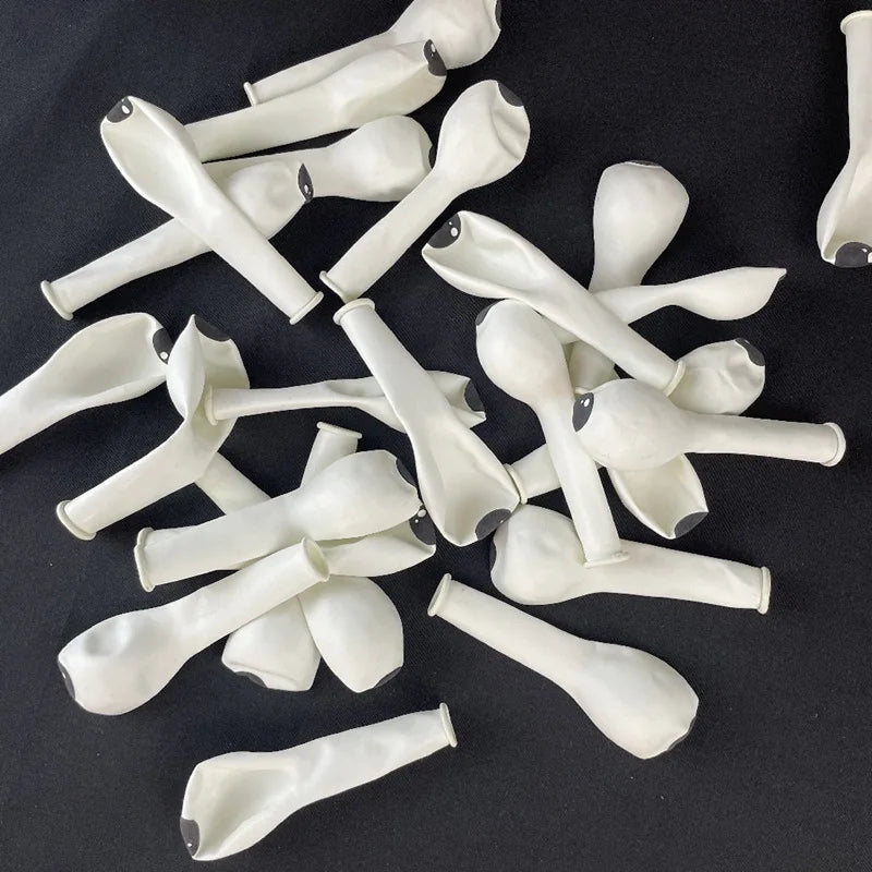 Halloween Latex Balloons with Eye Design - 50/30/20/10Pcs White & Black Party Decorations