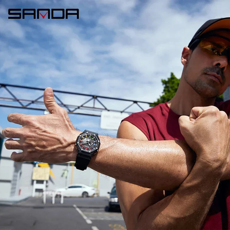 LED Digital Outdoor Military-Style Wristwatch with Alarm & Stopwatch