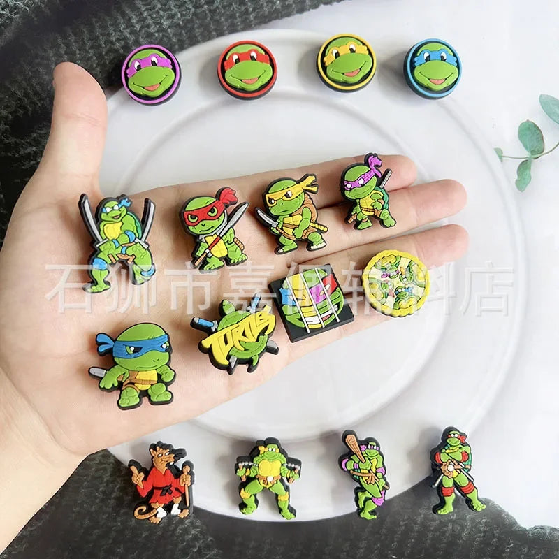 16 Pcs Ninja Turtle Shoe Charms Shoe Buckle Decorations Kids Sandals Accessories